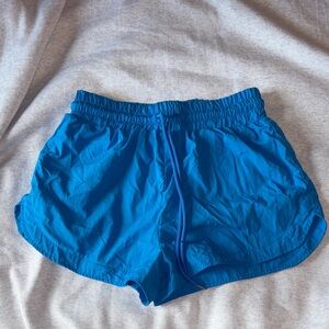Women's High Wasted Blue Athletic Shorts